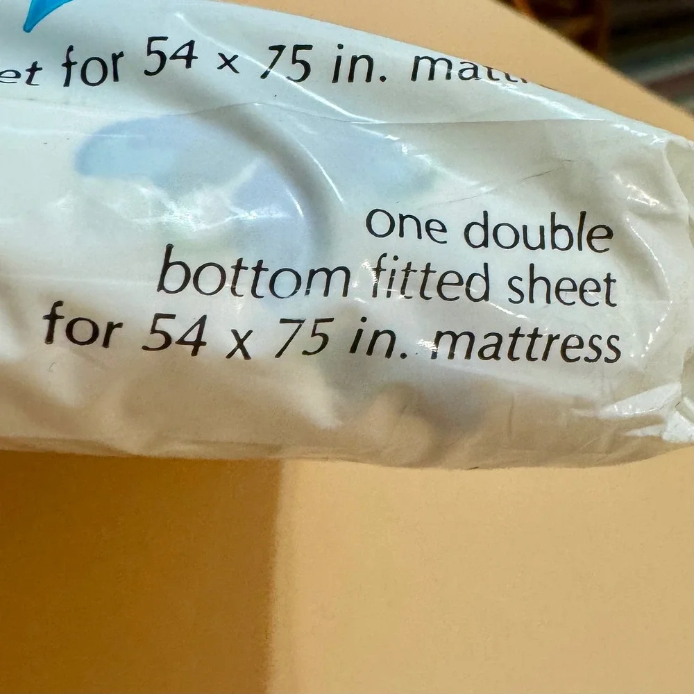 Vintage St. Mary's Aline Flowers Fitted Sheet NOS Double Full Floral Cottagecore